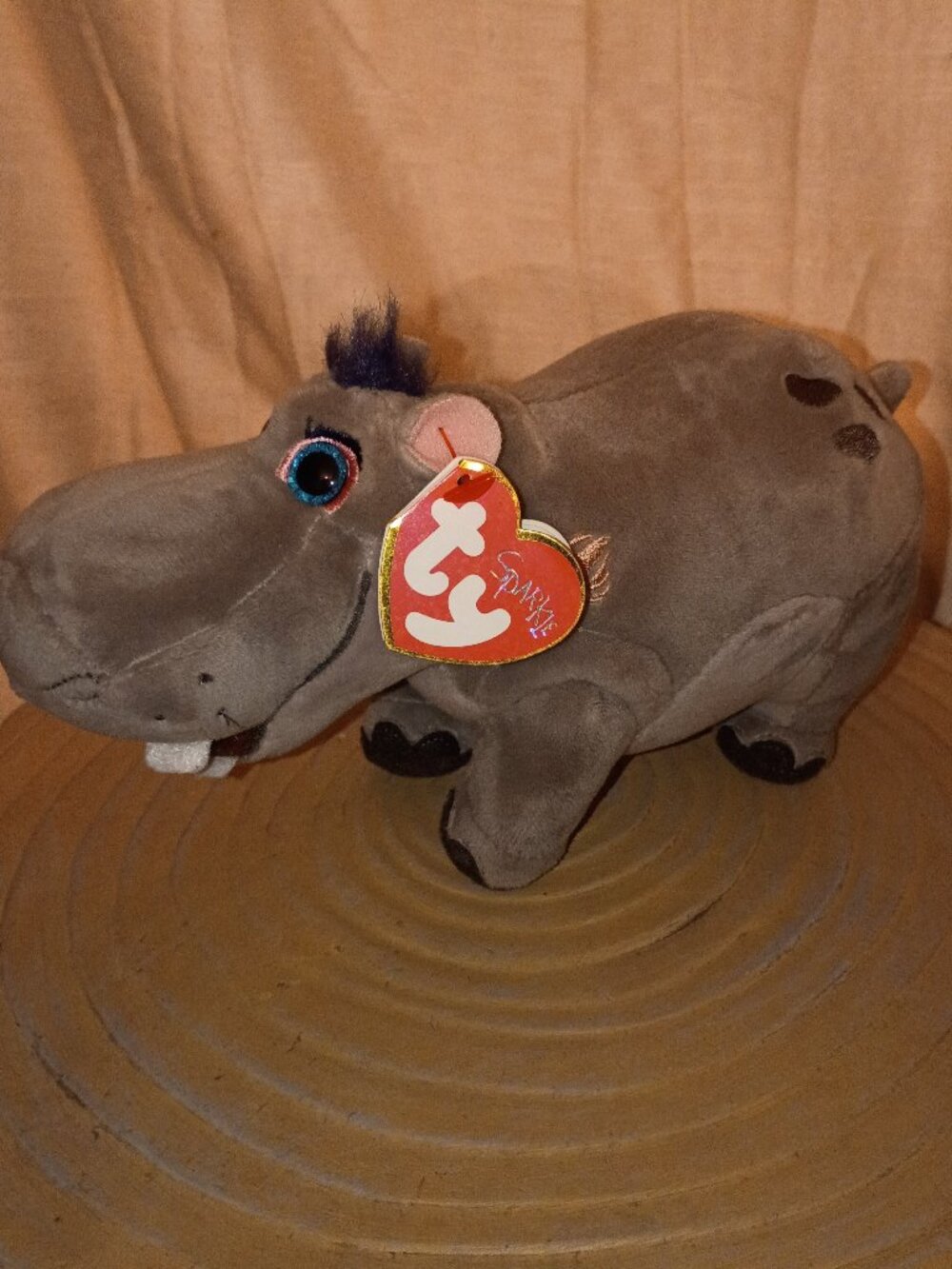Ty Sparkle Beanie Baby Beshte the Hippo from Disney's The Lion Guard NWT